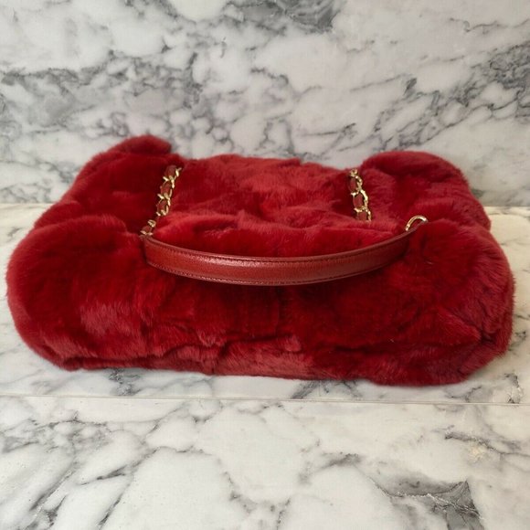 CHANEL RARE Rabbit Fur Logo CC Charm Small Tote - Picture 6 of 11